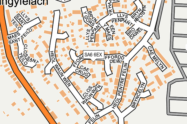 SA6 6EX map - OS OpenMap – Local (Ordnance Survey)