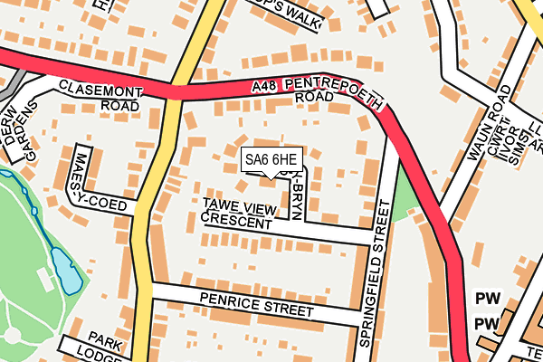 SA6 6HE map - OS OpenMap – Local (Ordnance Survey)