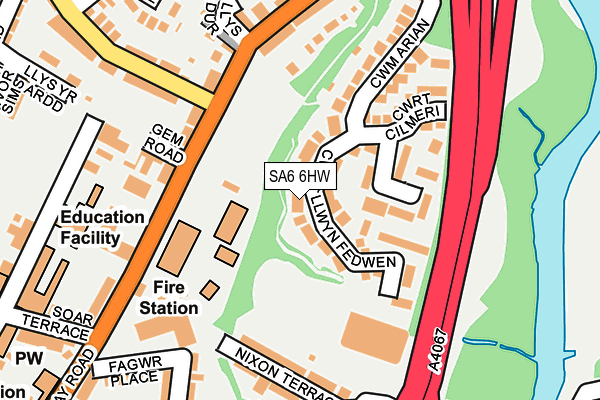 SA6 6HW map - OS OpenMap – Local (Ordnance Survey)