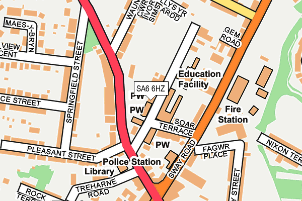 SA6 6HZ map - OS OpenMap – Local (Ordnance Survey)