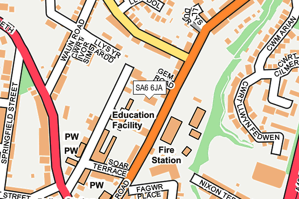 SA6 6JA map - OS OpenMap – Local (Ordnance Survey)