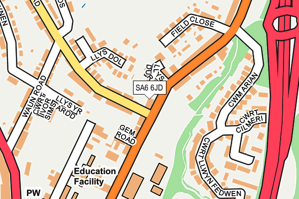 SA6 6JD map - OS OpenMap – Local (Ordnance Survey)