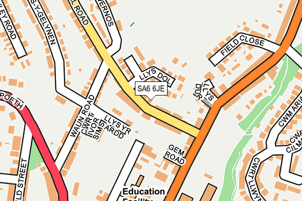 SA6 6JE map - OS OpenMap – Local (Ordnance Survey)