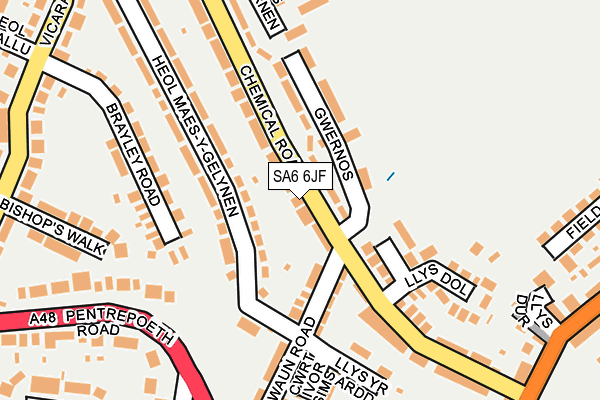 SA6 6JF map - OS OpenMap – Local (Ordnance Survey)