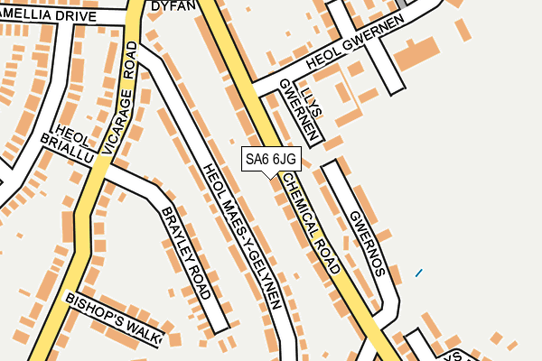 SA6 6JG map - OS OpenMap – Local (Ordnance Survey)