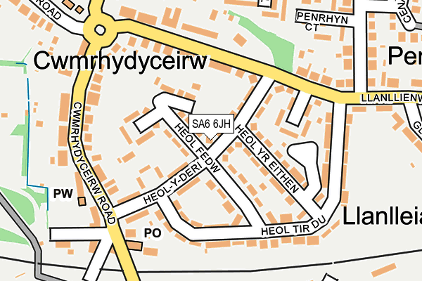 SA6 6JH map - OS OpenMap – Local (Ordnance Survey)