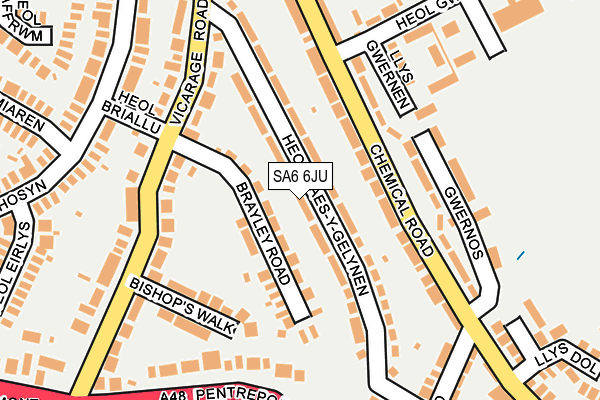 SA6 6JU map - OS OpenMap – Local (Ordnance Survey)