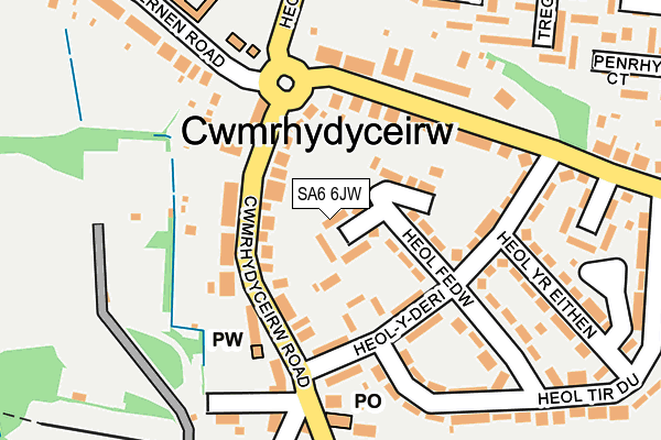 SA6 6JW map - OS OpenMap – Local (Ordnance Survey)