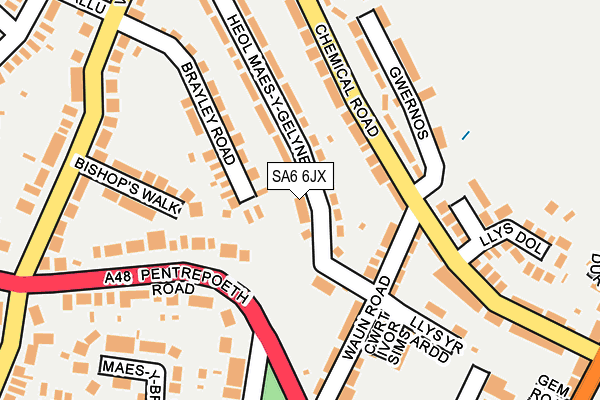 SA6 6JX map - OS OpenMap – Local (Ordnance Survey)