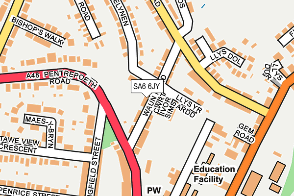 SA6 6JY map - OS OpenMap – Local (Ordnance Survey)