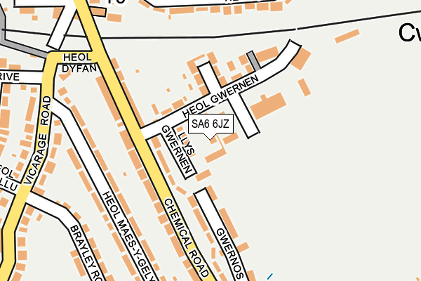 SA6 6JZ map - OS OpenMap – Local (Ordnance Survey)