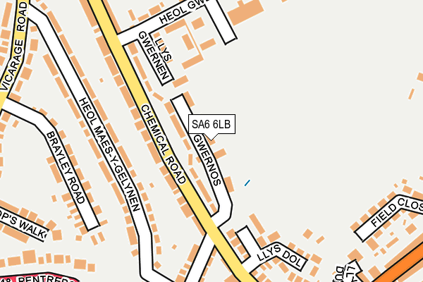 SA6 6LB map - OS OpenMap – Local (Ordnance Survey)