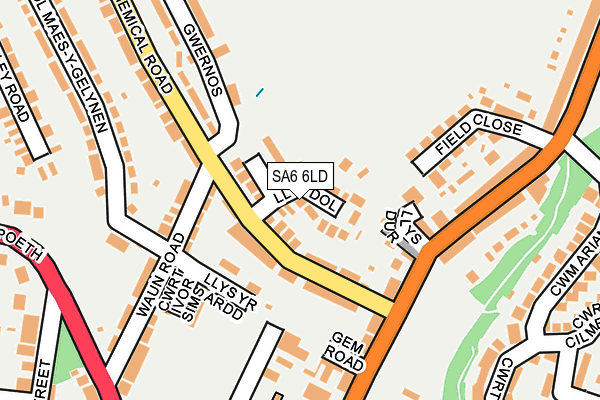 SA6 6LD map - OS OpenMap – Local (Ordnance Survey)