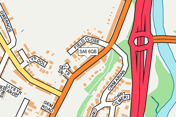 SA6 6QB map - OS OpenMap – Local (Ordnance Survey)
