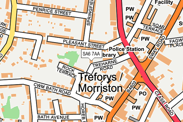 SA6 7AA map - OS OpenMap – Local (Ordnance Survey)