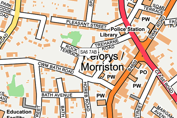 SA6 7AB map - OS OpenMap – Local (Ordnance Survey)