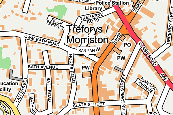 SA6 7AH map - OS OpenMap – Local (Ordnance Survey)