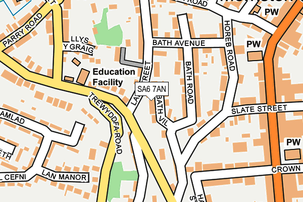 SA6 7AN map - OS OpenMap – Local (Ordnance Survey)