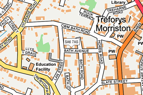 SA6 7AS map - OS OpenMap – Local (Ordnance Survey)