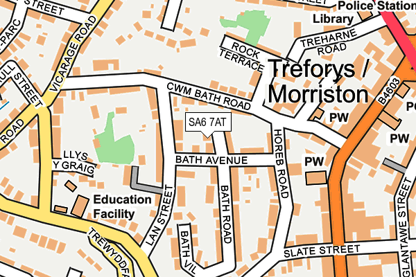 SA6 7AT map - OS OpenMap – Local (Ordnance Survey)