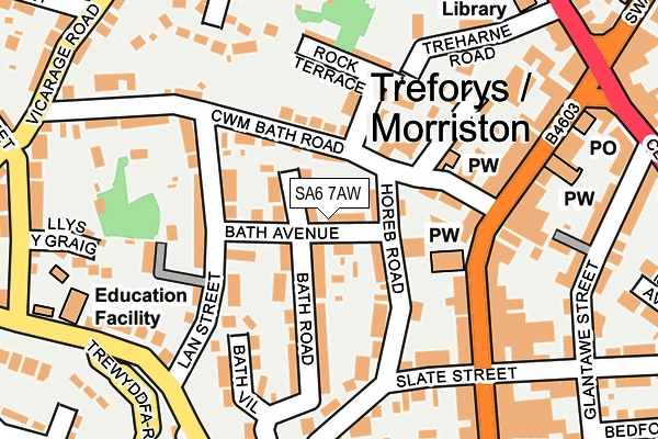 SA6 7AW map - OS OpenMap – Local (Ordnance Survey)