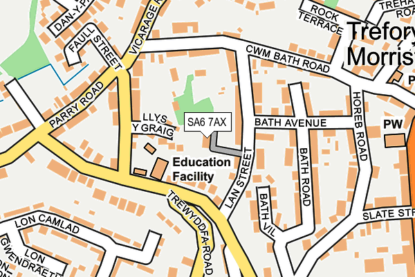 SA6 7AX map - OS OpenMap – Local (Ordnance Survey)