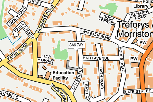 SA6 7AY map - OS OpenMap – Local (Ordnance Survey)