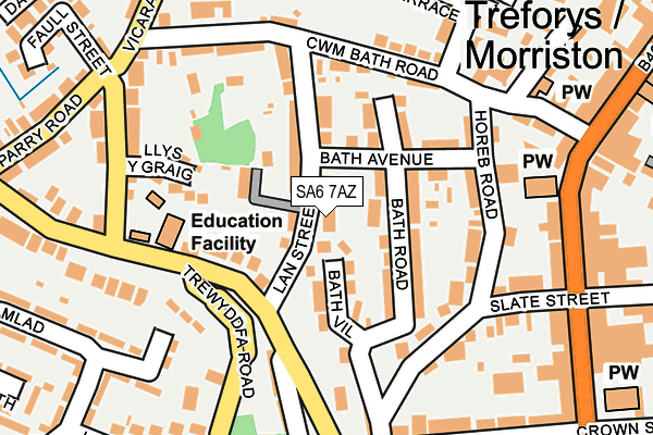 SA6 7AZ map - OS OpenMap – Local (Ordnance Survey)
