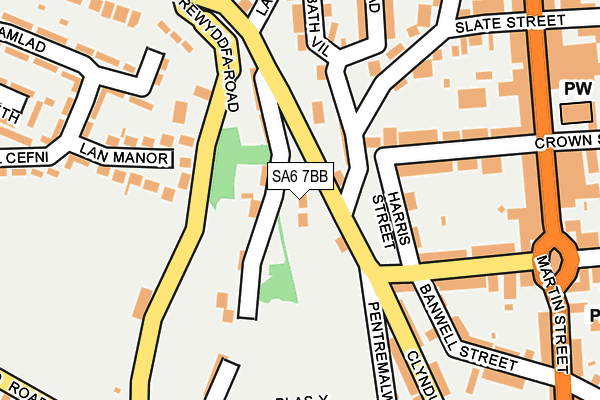 SA6 7BB map - OS OpenMap – Local (Ordnance Survey)