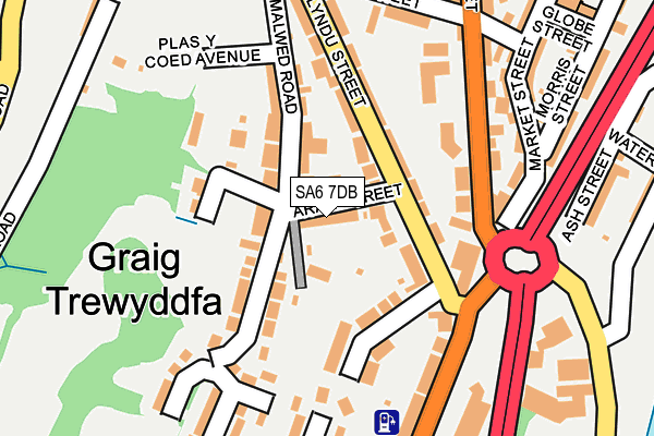 SA6 7DB map - OS OpenMap – Local (Ordnance Survey)