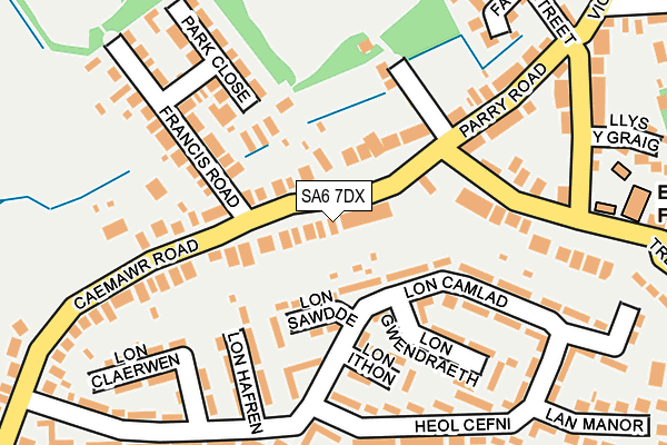 SA6 7DX map - OS OpenMap – Local (Ordnance Survey)