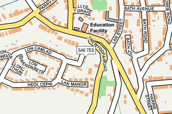 SA6 7ES map - OS OpenMap – Local (Ordnance Survey)