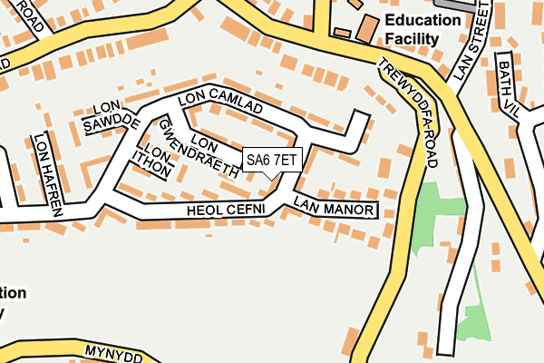 SA6 7ET map - OS OpenMap – Local (Ordnance Survey)
