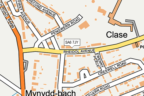 SA6 7JY map - OS OpenMap – Local (Ordnance Survey)