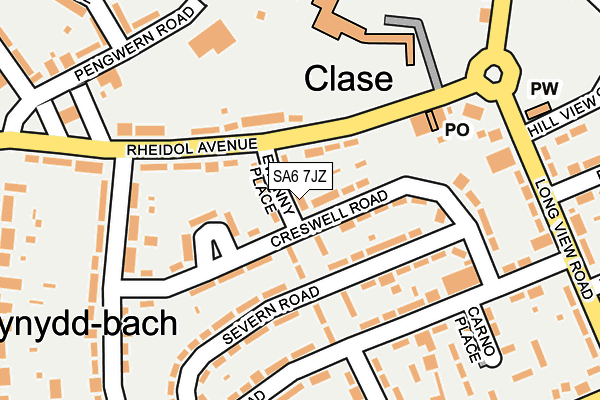 SA6 7JZ map - OS OpenMap – Local (Ordnance Survey)