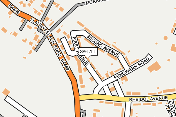 SA6 7LL map - OS OpenMap – Local (Ordnance Survey)