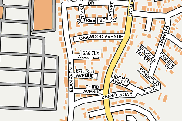 SA6 7LX map - OS OpenMap – Local (Ordnance Survey)