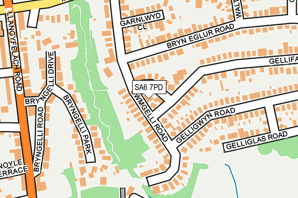 SA6 7PD map - OS OpenMap – Local (Ordnance Survey)