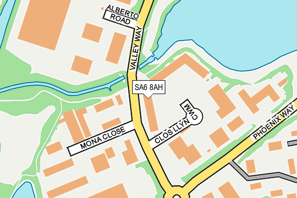 SA6 8AH map - OS OpenMap – Local (Ordnance Survey)