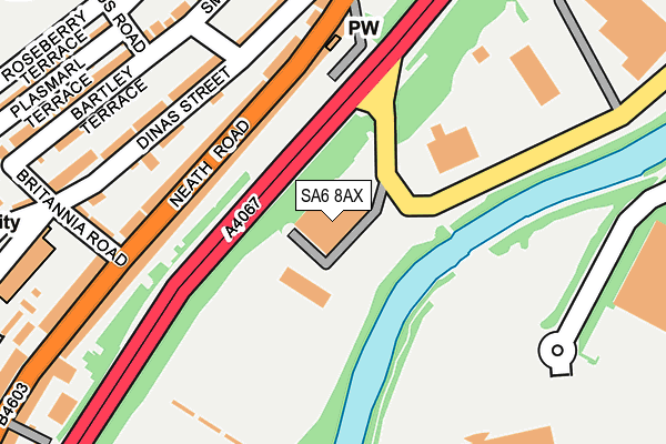 SA6 8AX map - OS OpenMap – Local (Ordnance Survey)