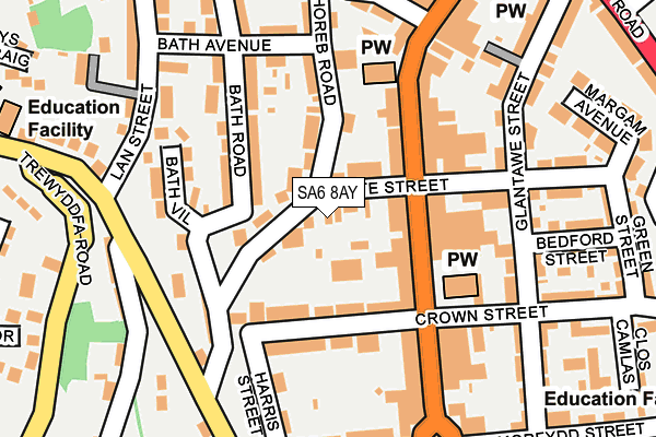 SA6 8AY map - OS OpenMap – Local (Ordnance Survey)