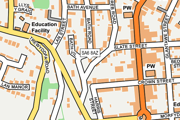 SA6 8AZ map - OS OpenMap – Local (Ordnance Survey)