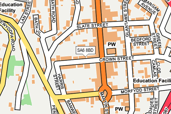 SA6 8BD map - OS OpenMap – Local (Ordnance Survey)