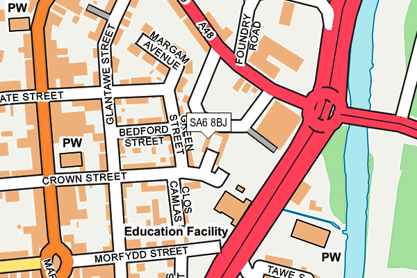 SA6 8BJ map - OS OpenMap – Local (Ordnance Survey)