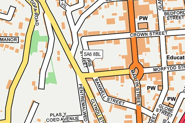 SA6 8BL map - OS OpenMap – Local (Ordnance Survey)