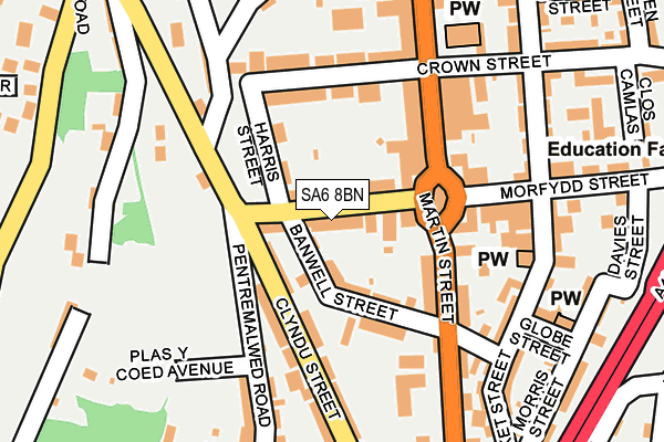 SA6 8BN map - OS OpenMap – Local (Ordnance Survey)
