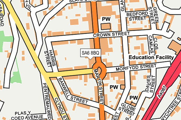 SA6 8BQ map - OS OpenMap – Local (Ordnance Survey)