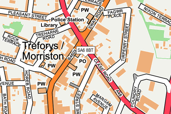 SA6 8BT map - OS OpenMap – Local (Ordnance Survey)