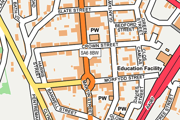 SA6 8BW map - OS OpenMap – Local (Ordnance Survey)