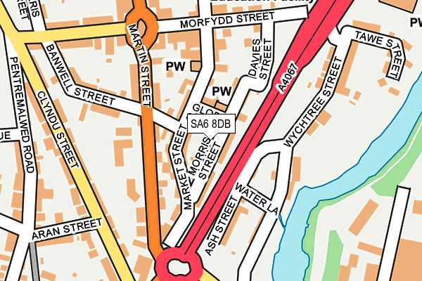 SA6 8DB map - OS OpenMap – Local (Ordnance Survey)